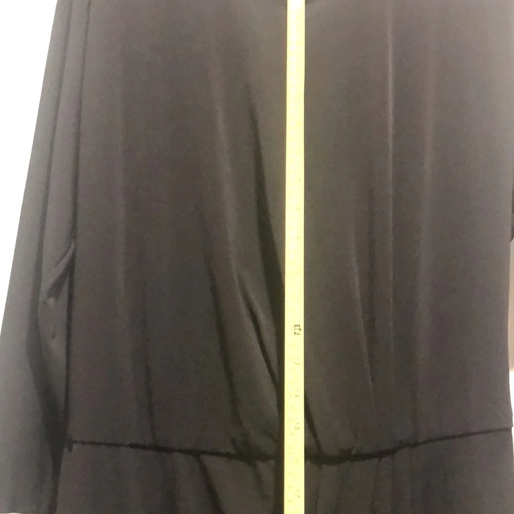 EUC [Trina Turk] Solid Black, 3/4 Sleeve, Knee-Length Draped Dress Womens Sz 6 - Picture 9 of 16